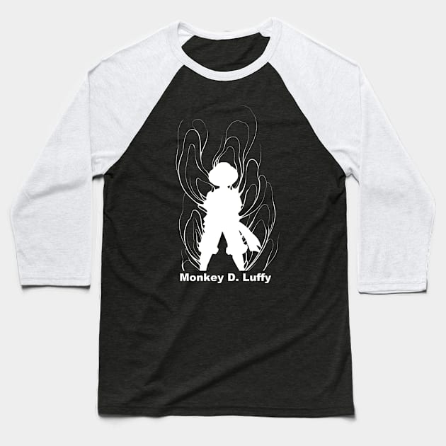 Monkey D. Luffy Silhoutte Baseball T-Shirt by mylistart